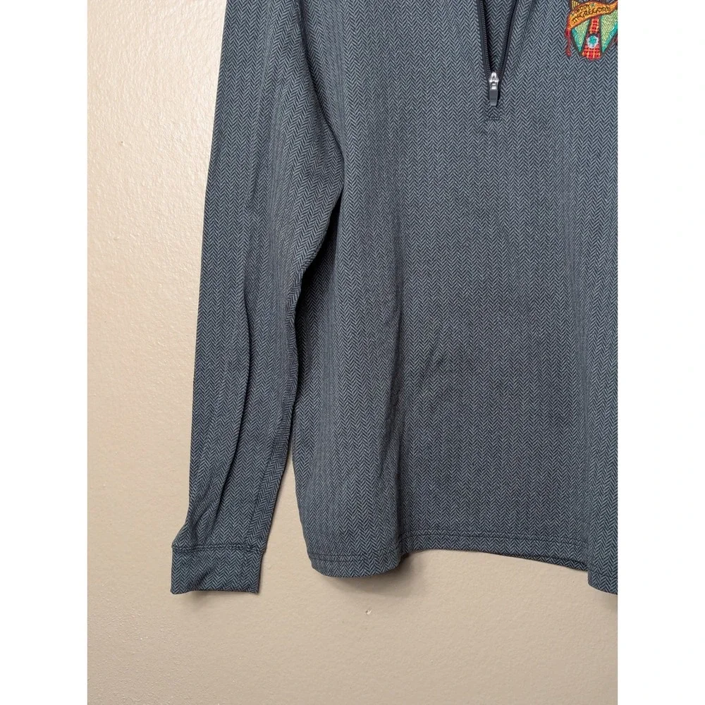 Straight Down 1/4 Zip Pullover Mens Large Grey Herringbone Paddy McGregors Golf